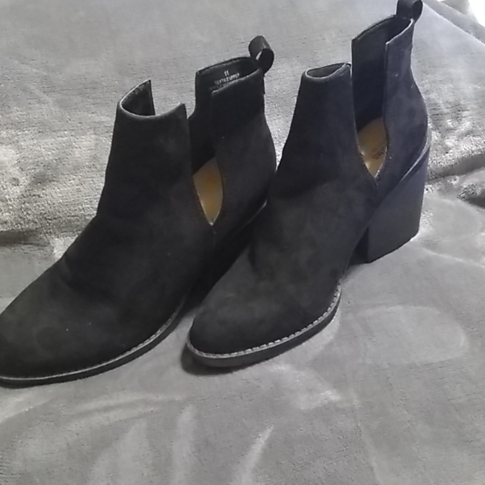 Black suede ankle boots